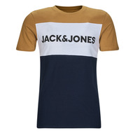 Îmbracaminte Bărbați Tricouri mânecă scurtă Jack & Jones JJELOGO BLOCKING TEE SS Galben / Alb / Albastru