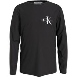 Îmbracaminte Băieți Tricouri mânecă scurtă Calvin Klein Jeans  Negru