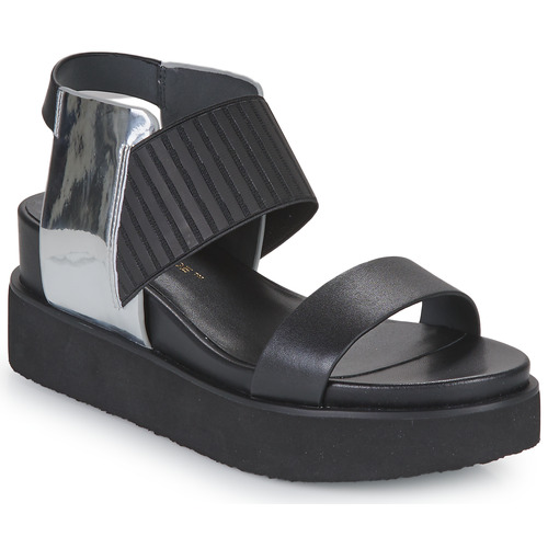 Pantofi Femei Sandale United nude RICO SANDAL Negru / Argintiu