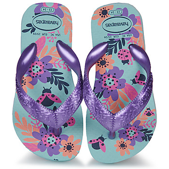 Pantofi Fete  Flip-Flops Havaianas KIDS FLORES Albastru / Violet