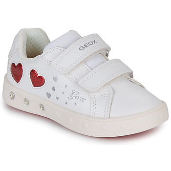 Pantofi Fete Pantofi sport Casual Geox J SKYLIN GIRL A Alb / Roșu
