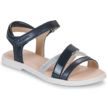 Pantofi Fete Sandale Geox J SANDAL KARLY GIRL Albastru / Argintiu