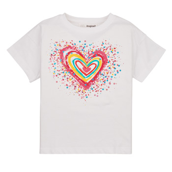 Îmbracaminte Fete Tricouri mânecă scurtă Desigual TS_HEART Alb / Multicolor