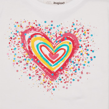 Desigual TS_HEART Alb / Multicolor