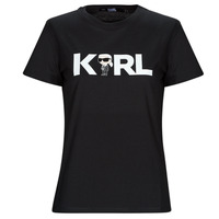 Îmbracaminte Femei Tricouri mânecă scurtă Karl Lagerfeld IKONIK 2.0 KARL LOGO T-SHIRT Negru