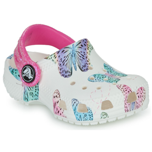 Pantofi Fete Saboti Crocs Classic Butterfly Clog T Alb / Violet