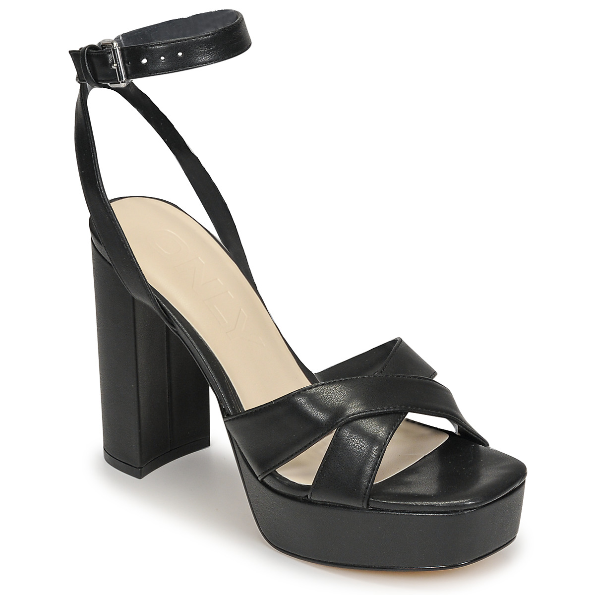Pantofi Femei Sandale Only ONLAUTUM-3 PU HEELED SANDAL Negru