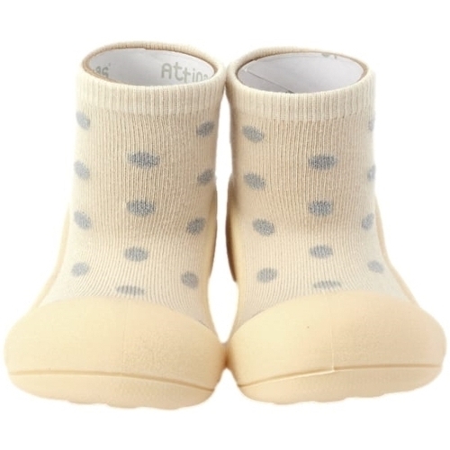 Pantofi Copii Botoșei bebelusi Attipas Dot Dot - Sparkle White galben