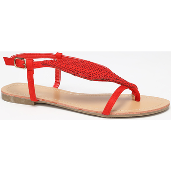 Pantofi Femei Sandale La Modeuse 15036_P40754 roșu