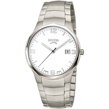 Ceasuri & Bijuterii Bărbați Ceasuri Analogice Boccia 3656-01, Quartz, 39mm, 5ATM Argintiu