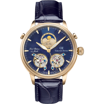 Ceasuri & Bijuterii Bărbați Ceasuri Analogice Carl Von Zeyten CVZ0060GBLS, Automatic, 45mm, 5ATM Auriu