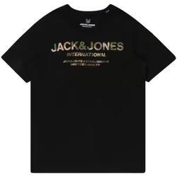 Îmbracaminte Băieți Tricouri mânecă scurtă Jack & Jones  Negru