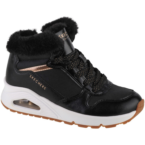 Pantofi Fete Ghete Skechers Uno - Cozy On Air Negru