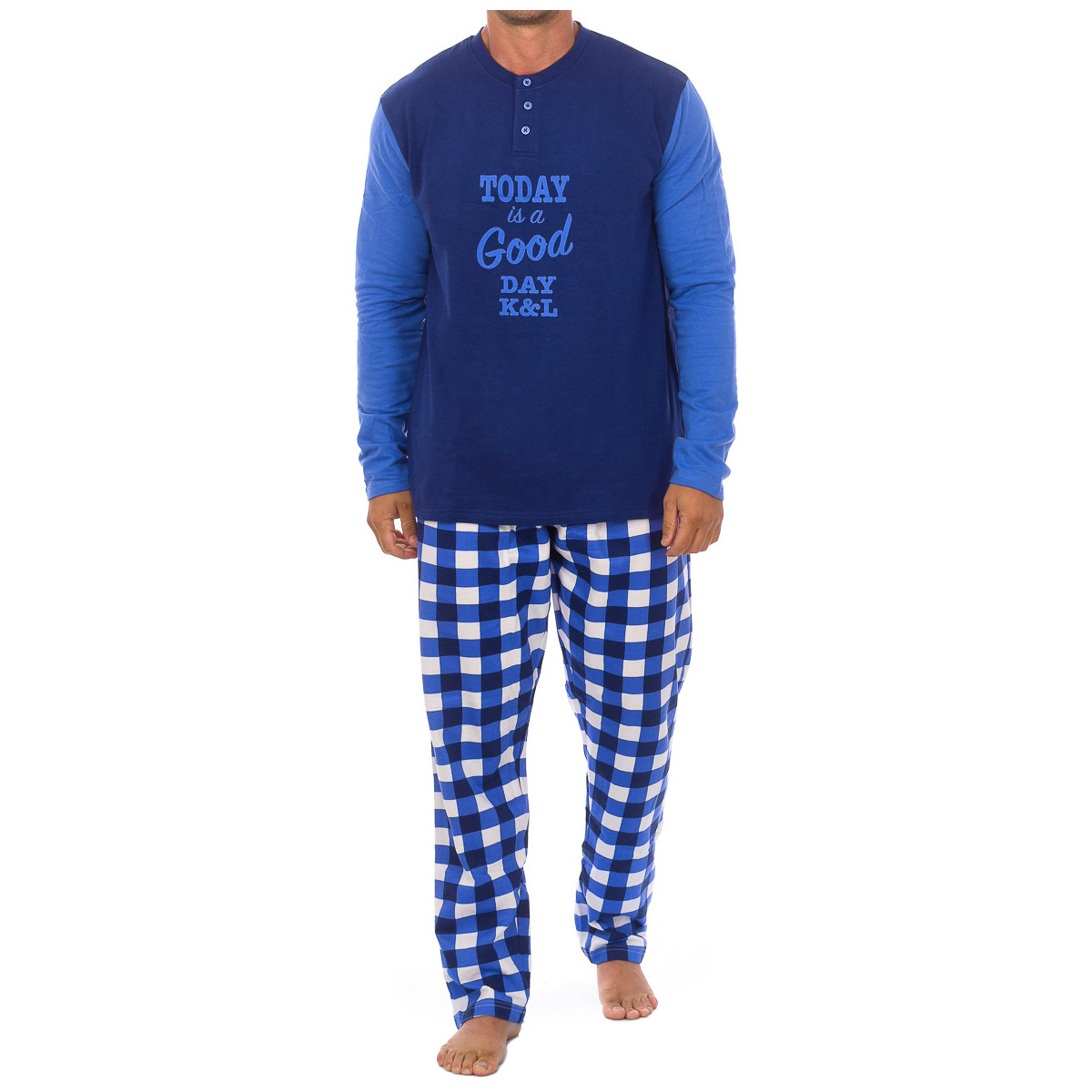 Îmbracaminte Bărbați Pijamale și Cămăsi de noapte Kisses&Love KL130149 albastru