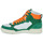 Pantofi Pantofi sport stil gheata Polo Ralph Lauren POLO CRT HGH-SNEAKERS-HIGH TOP LACE Verde / Alb / Portocaliu