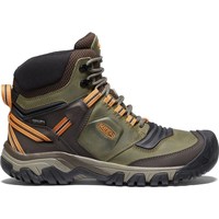 Pantofi Bărbați Drumetie și trekking Keen Ridge Flex Mid WP Verde, Cafenii