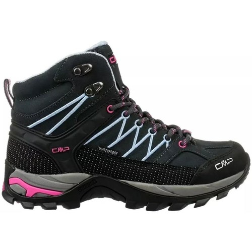 Pantofi Femei Drumetie și trekking Cmp Rigel Mid WP Roz, Negre, Albastru marim