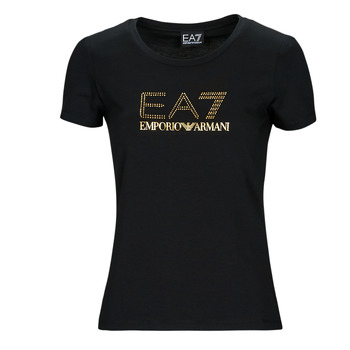 Îmbracaminte Femei Tricouri mânecă scurtă Emporio Armani EA7 8NTT67-TJDQZ Negru / Auriu