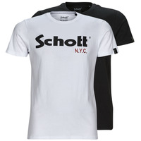 Îmbracaminte Bărbați Tricouri mânecă scurtă Schott TS 01 MC LOGO PACK X2 Negru / Alb