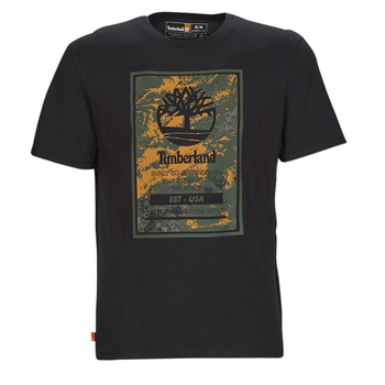 Îmbracaminte Bărbați Tricouri mânecă scurtă Timberland SS Printed Logo Tee (Authentic) Negru