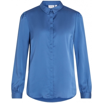 Îmbracaminte Femei Topuri și Bluze Vila Camisa Ellette Satin L/S - Federal Blue albastru