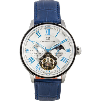 Ceasuri & Bijuterii Bărbați Ceasuri Analogice Carl Von Zeyten CVZ0081WHS, Automatic, 46mm, 10ATM Argintiu