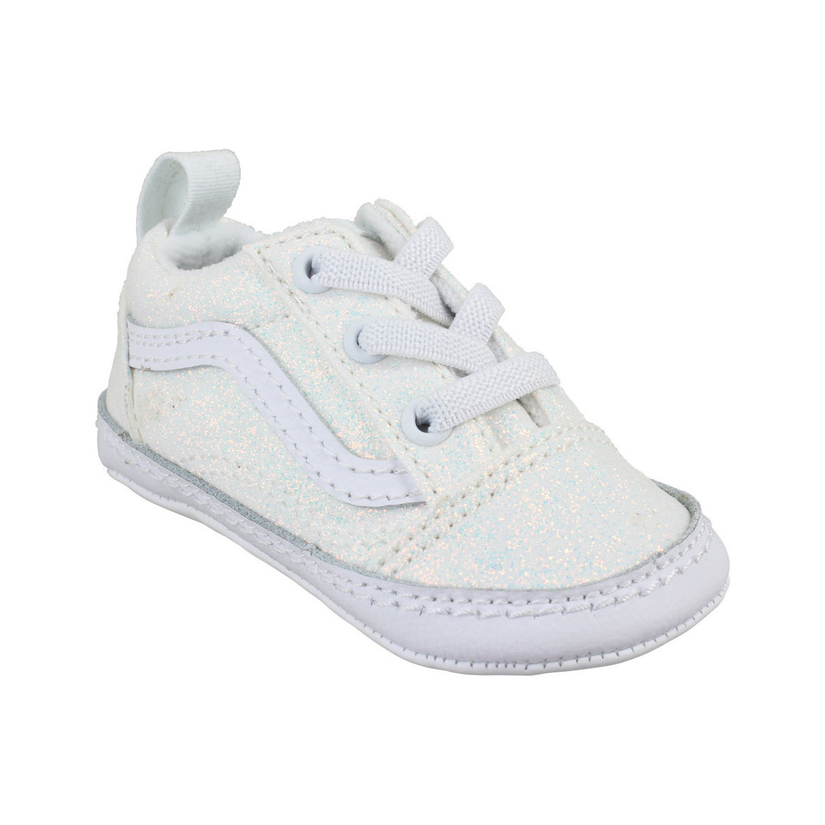Pantofi Copii Sneakers Vans Old Skool Crib Glitter Enfant White Alb