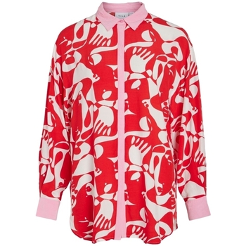 Îmbracaminte Femei Topuri și Bluze Vila Shirt Kikki Mat L/S - Flame Scarlet roșu
