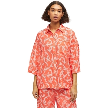 Îmbracaminte Femei Topuri și Bluze Object Shirt Rio 3/4 - Hot Coral portocaliu