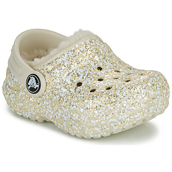 Pantofi Fete Saboti Crocs Classic Lined Glitter Clog T Bej / Auriu