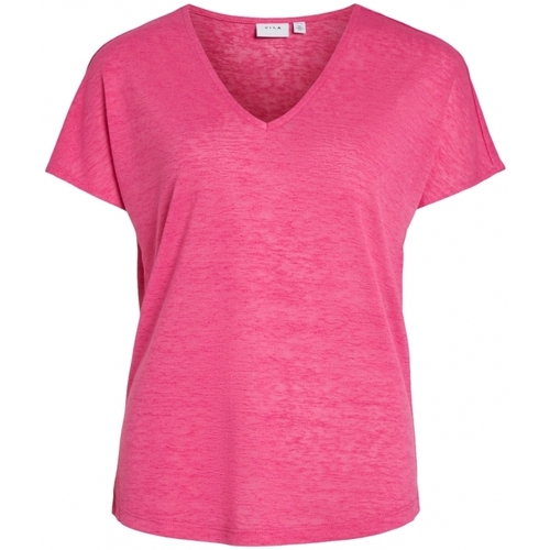 Îmbracaminte Femei Topuri și Bluze Vila Top Amer S/S - Pink Yarrow roz