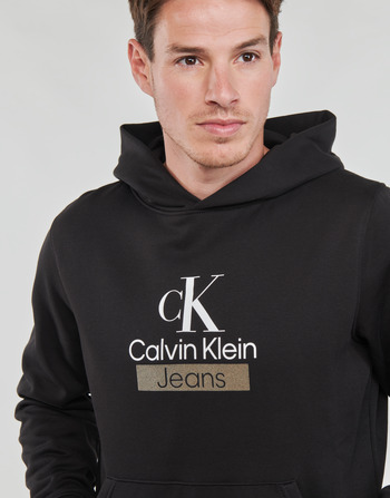 Calvin Klein Jeans STACKED ARCHIVAL HOODY Negru