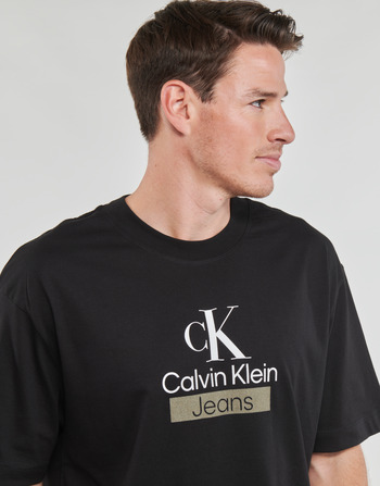Calvin Klein Jeans STACKED ARCHIVAL TEE Negru