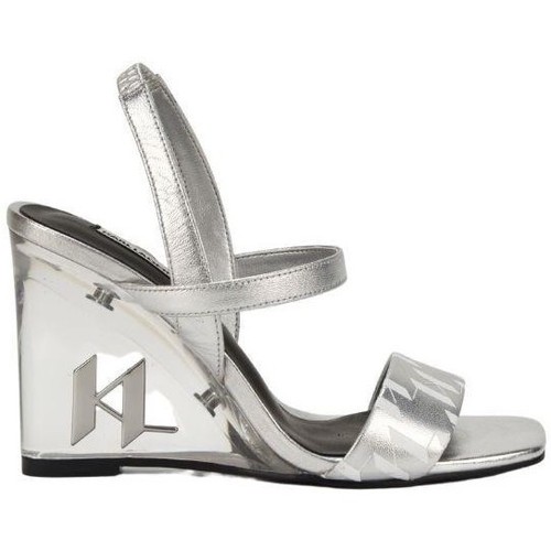 Pantofi Femei Sandale Karl Lagerfeld KL34610 ICE WEDGE Argintiu