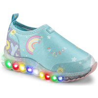Pantofi Fete Sneakers Bibi Shoes Pantofi Sport LED Bibi Roller Celebration Blue Rainbow Albastru
