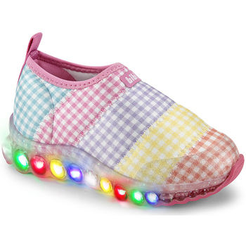 Pantofi Fete Sneakers Bibi Shoes Pantofi Sport LED Bibi Roller Celebration Vichy Roz