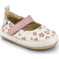 Pantofi Fete Balerin și Balerini cu curea Bibi Shoes Balerini Fetite Bibi Afeto Joy Flowers Alb
