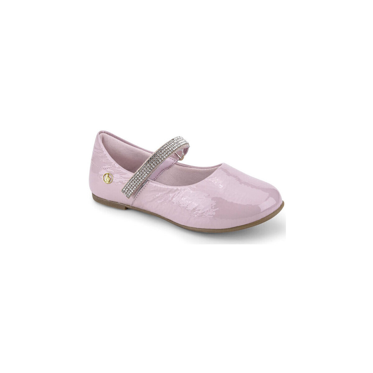 Pantofi Fete Balerin și Balerini cu curea Bibi Shoes Balerini Bibi Ballerina Camelia cu Strasuri roz