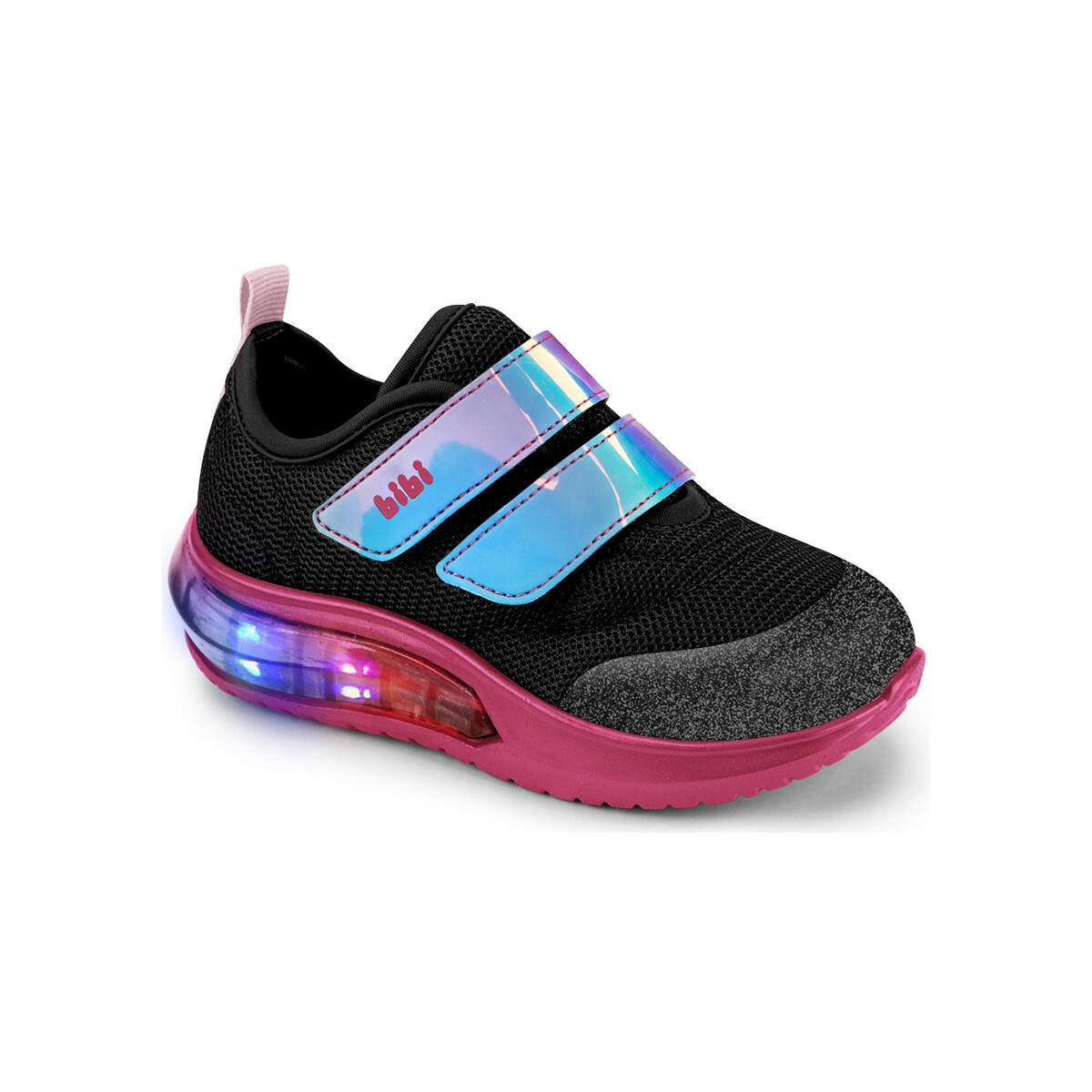 Pantofi Fete Sneakers Bibi Shoes Pantofi Fete Bibi Space Wave 3.0 Holografic Negru