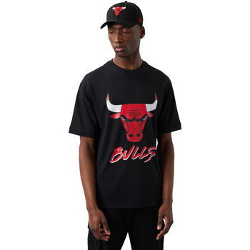 Îmbracaminte Bărbați Tricouri mânecă scurtă New-Era NBA Chicago Bulls Script Mesh Tee Negru