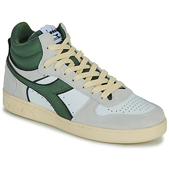 Pantofi Pantofi sport stil gheata Diadora MAGIC BASKET DEMI CUT SUEDE LEATHER Alb / Verde