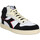 Pantofi Bărbați Sneakers Diadora Magic Basket Demi Cut Cuir Velours Homme Noir Blanc Rouge Multicolor