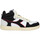 Pantofi Bărbați Sneakers Diadora Magic Basket Demi Cut Cuir Velours Homme Noir Blanc Rouge Multicolor