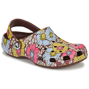 Pantofi Femei Saboti Crocs Classic Retro Floral Clog Bordo / Alb