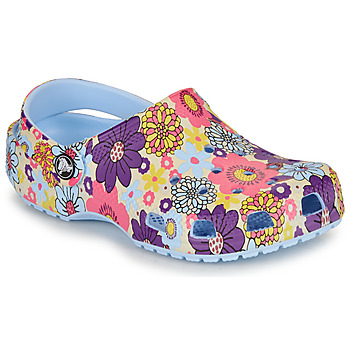 Pantofi Fete Saboti Crocs Classic Retro Floral Clog K Albastru