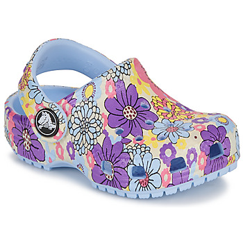 Pantofi Fete Saboti Crocs Classic Retro Floral Clog T Albastru / Multicolor