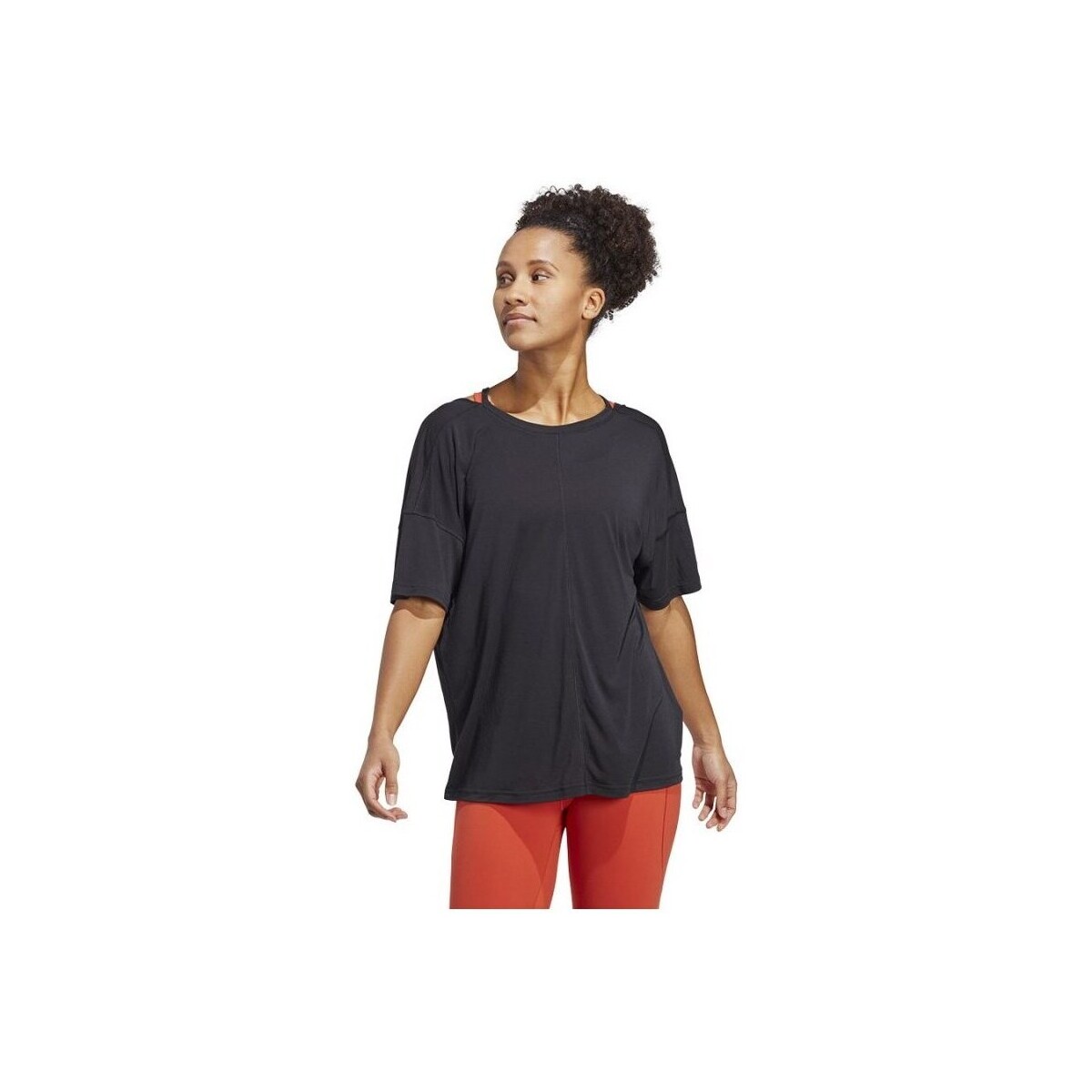 Îmbracaminte Femei Tricouri mânecă scurtă adidas Originals Yoga Studio Oversized Tee Negru
