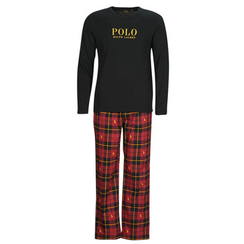 Îmbracaminte Bărbați Pijamale și Cămăsi de noapte Polo Ralph Lauren L/S PJ SLEEP SET Negru / Roșu
