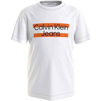 Îmbracaminte Băieți Tricouri mânecă scurtă Calvin Klein Jeans  Alb
