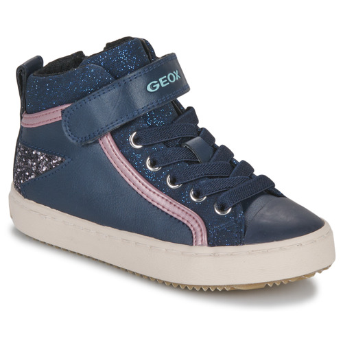 Pantofi Fete Pantofi sport stil gheata Geox J KALISPERA GIRL Albastru / Roz